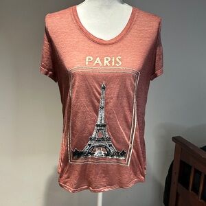 Eiffel Tower Graphic Women's Tee in Brick Red